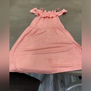 Peach and gold cotton dress